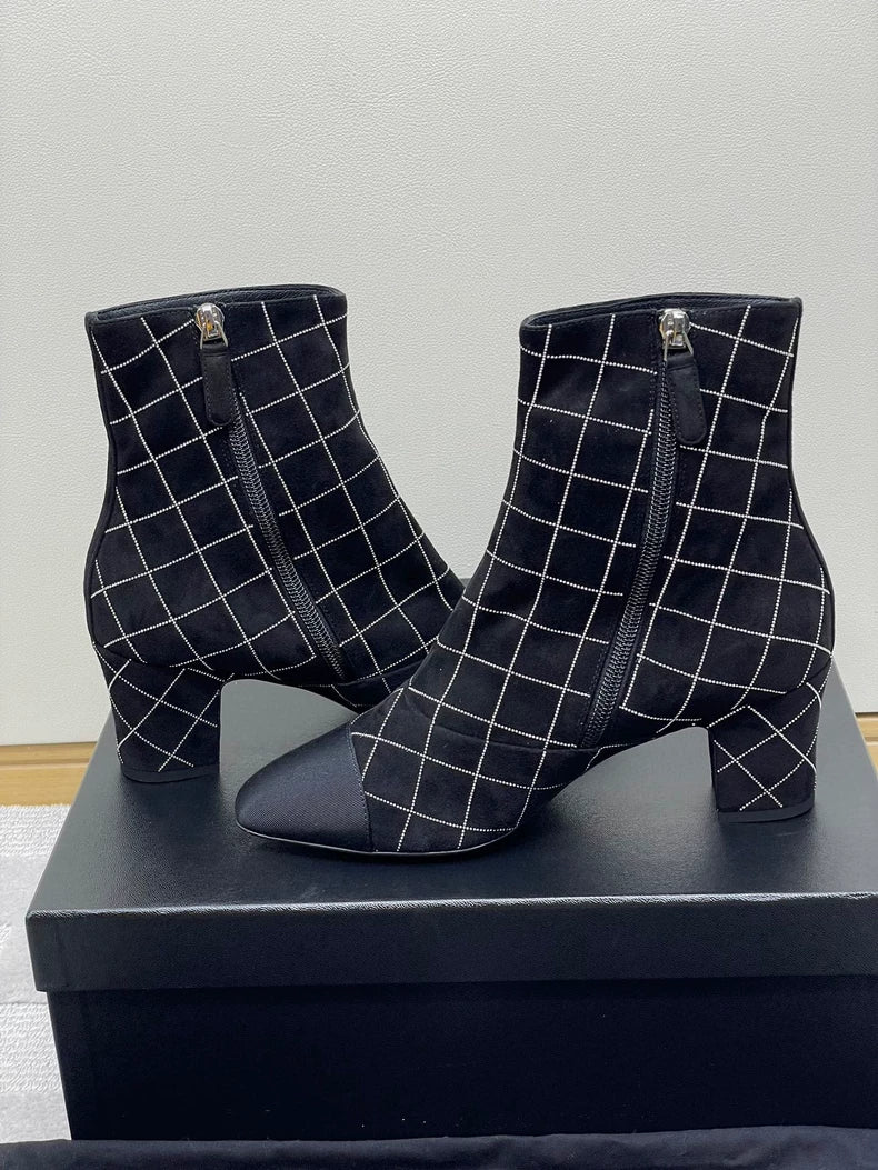Chanel Bling Grid Short Boots