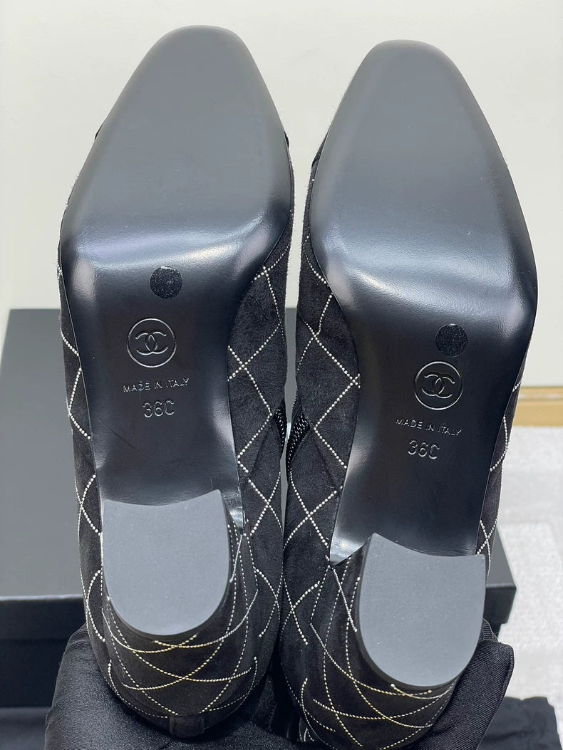 Chanel Bling Grid Short Boots