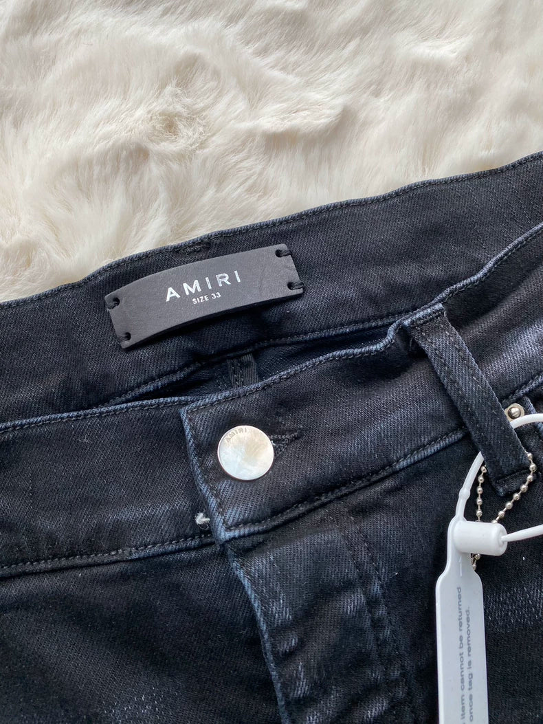 Black Red Patchwork Logo Jeans