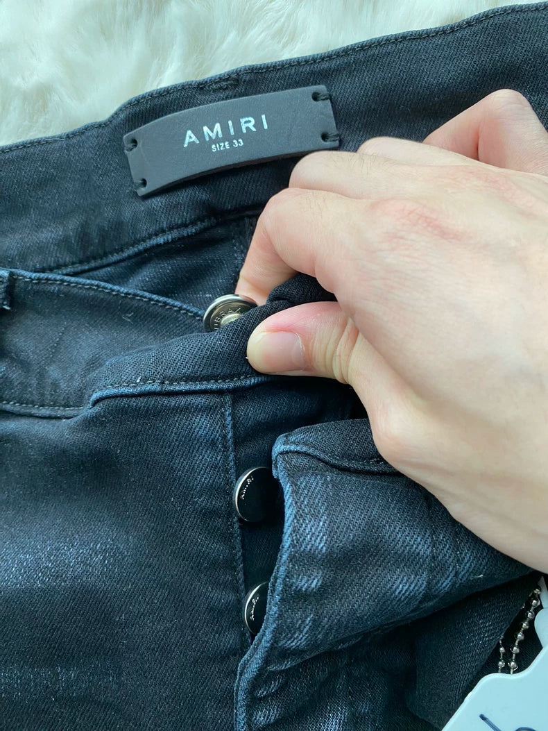 Black Red Patchwork Logo Jeans