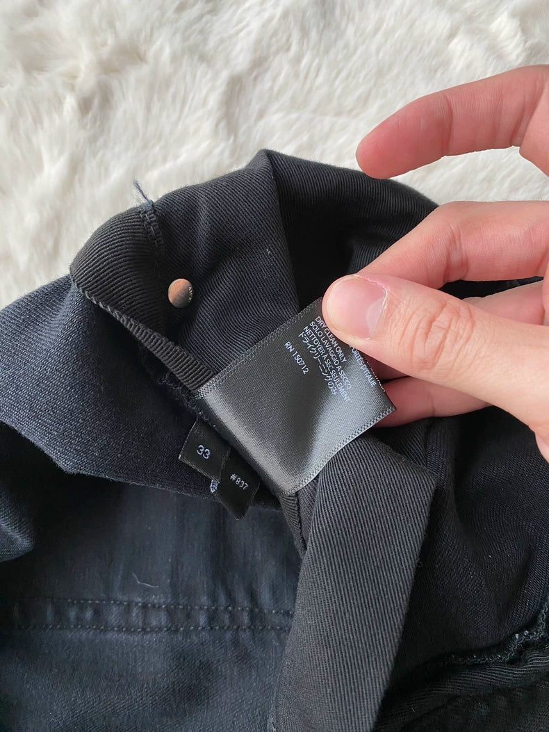 Black Red Patchwork Logo Jeans