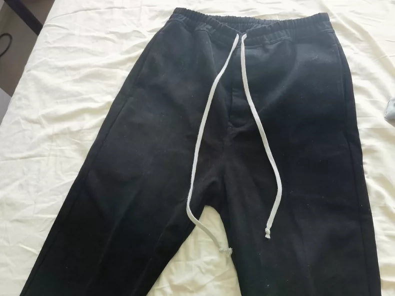 Rick Owens Black Drawstring Cargo Pants