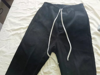 Rick Owens Black Drawstring Cargo Pants