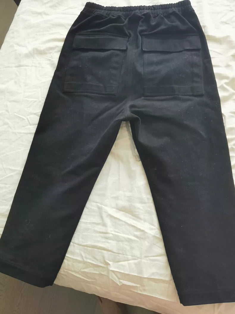 Rick Owens Black Drawstring Cargo Pants