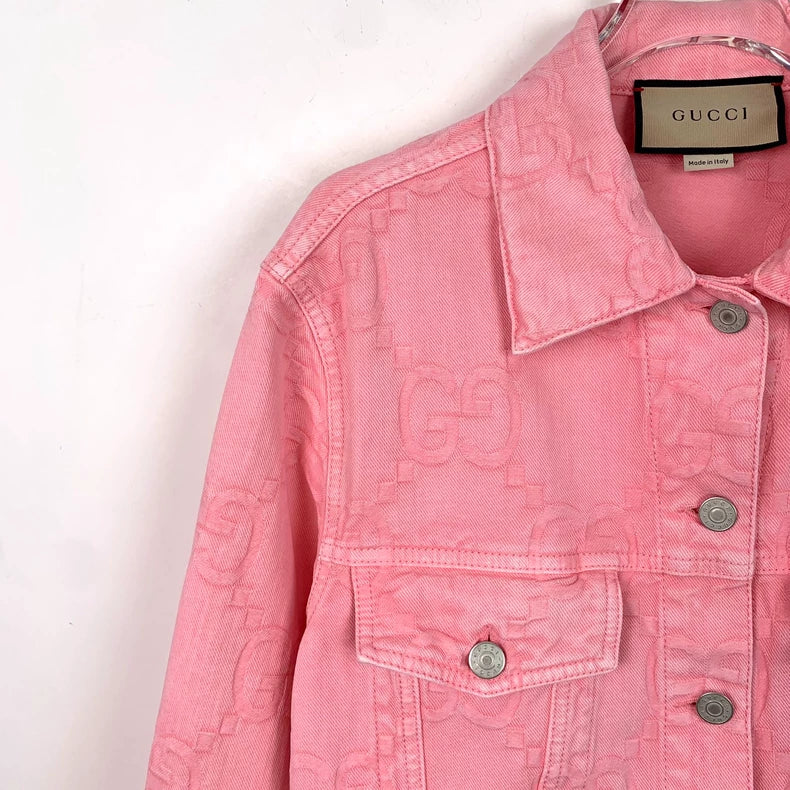 Gucci Pink Logo Cotton Denim Jacket - Gucci – DMC99 Gucci Pink Logo Cotton Denim Jacket - Gucci – DMC99