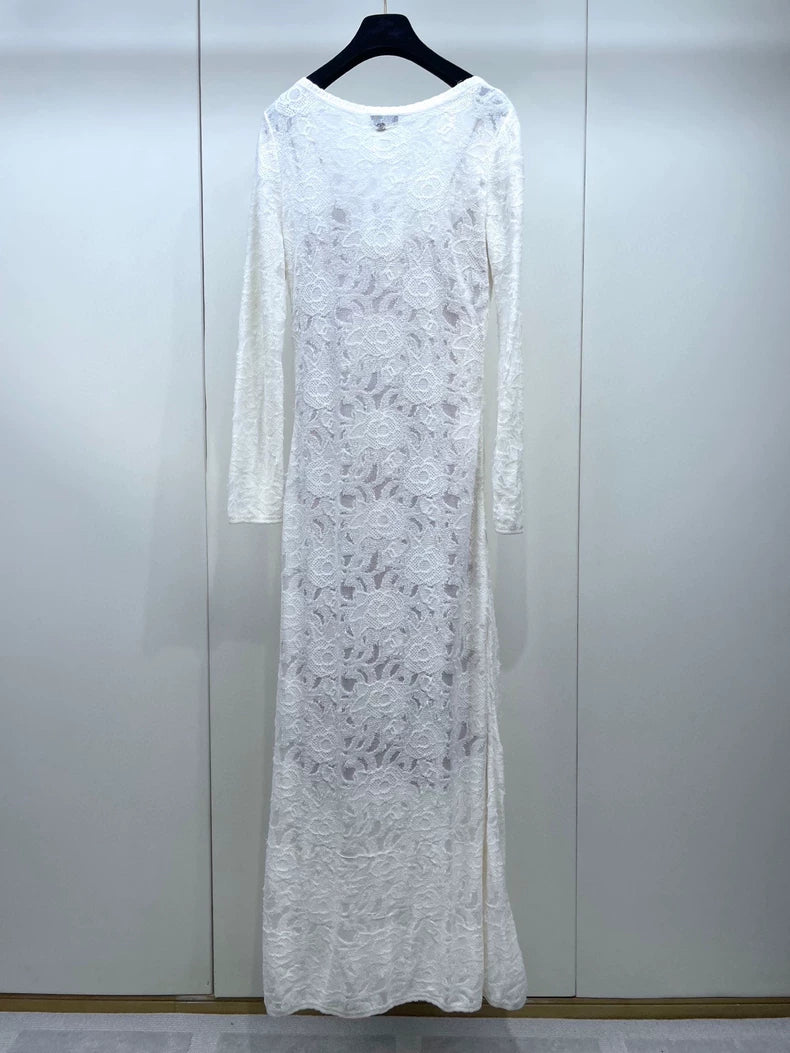 Chanel Knit Camellia Long Dress
