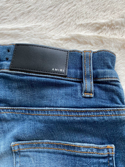 Amiri Blue Wash Distressed Denim Jeans