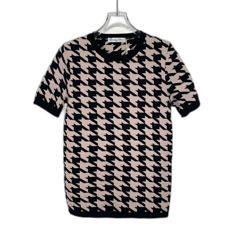 Dior Houndstooth Cotton Short Sleeve T-Shirt