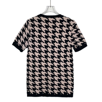 Dior Houndstooth Cotton Short Sleeve T-Shirt
