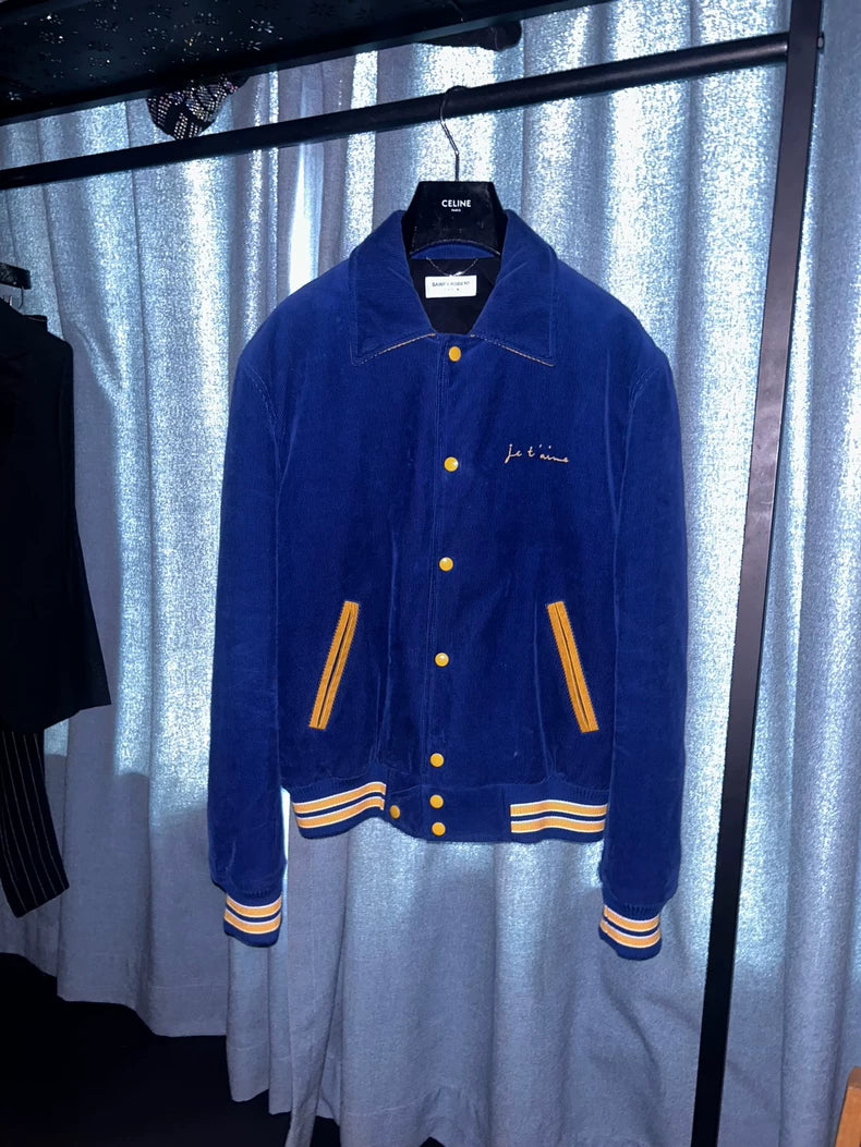 Saint Laurent Teddy Baseball Jacket for Men
