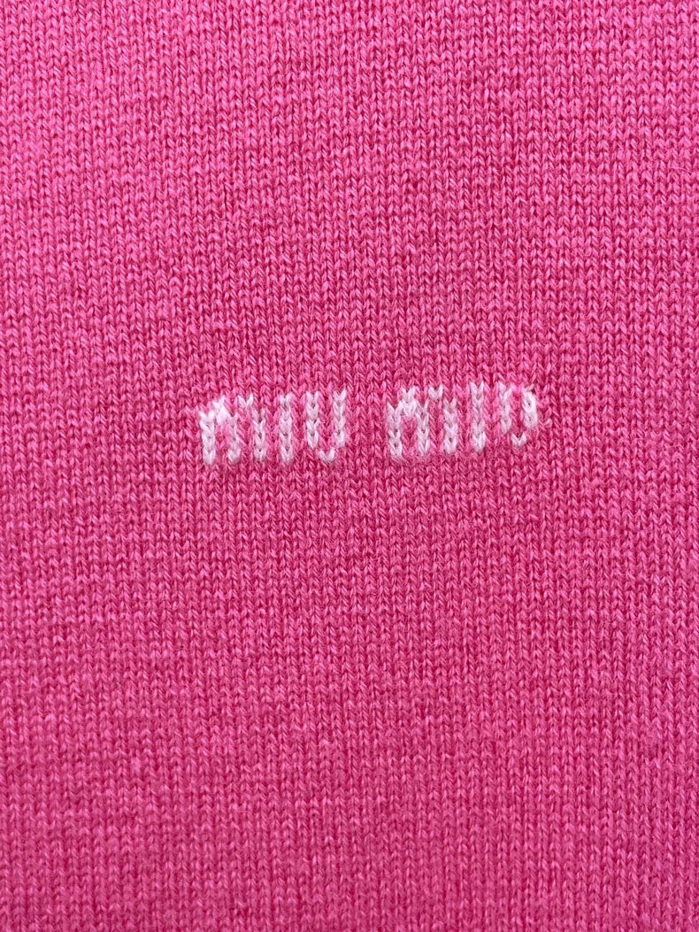 Pink Logo Cashmere Cardigan