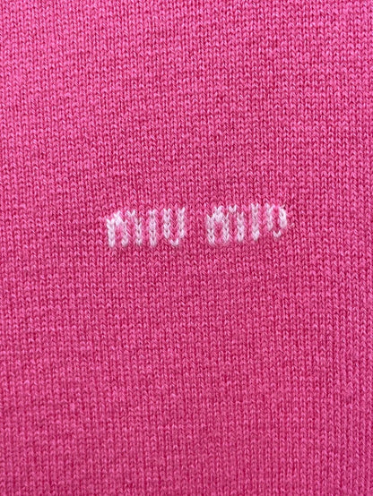 Pink Logo Cashmere Cardigan