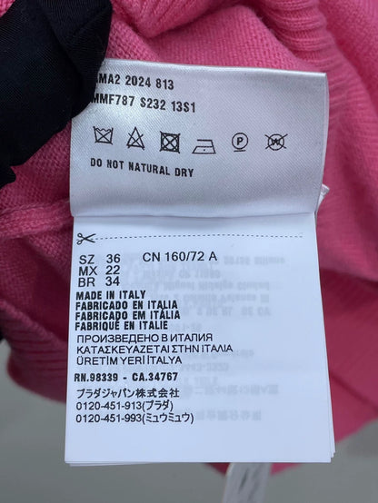 Pink Logo Cashmere Cardigan