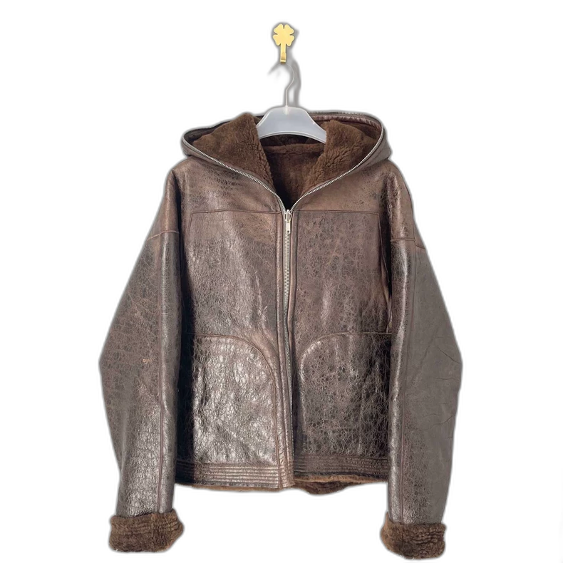 Rick Owens Brown Reversible Leather Jacket