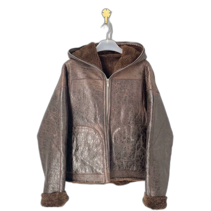 Rick Owens Brown Reversible Leather Jacket