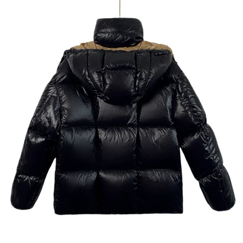 Black Hooded Zip Down Jacket