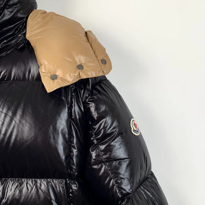 Black Hooded Zip Down Jacket