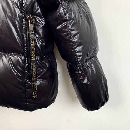 Black Hooded Zip Down Jacket