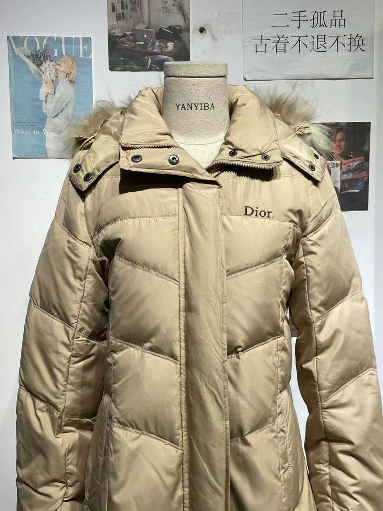 Dior Beige Hooded Down Jacket