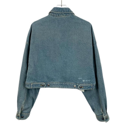 Blue Prada Cotton Zip Denim Jacket