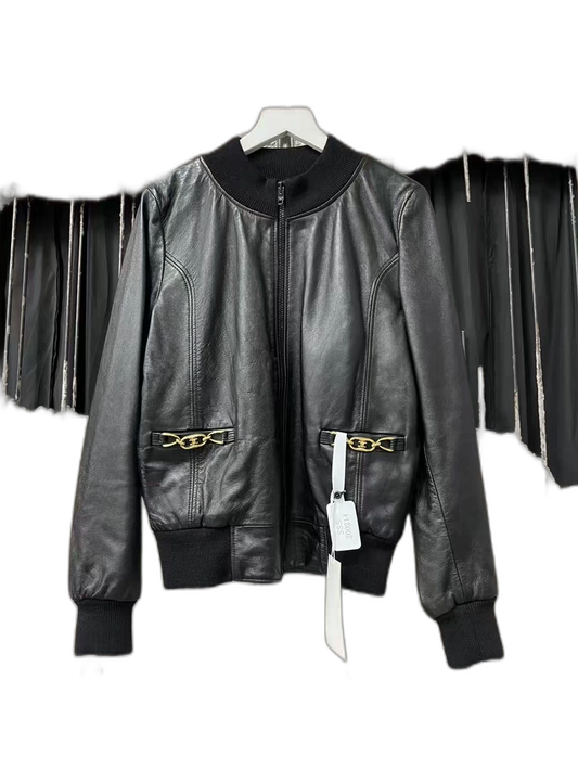 Celine Leather Bomber Jacket-yf