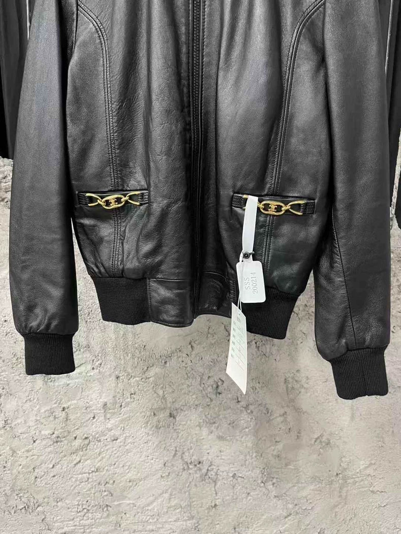 Celine Leather Bomber Jacket-yf