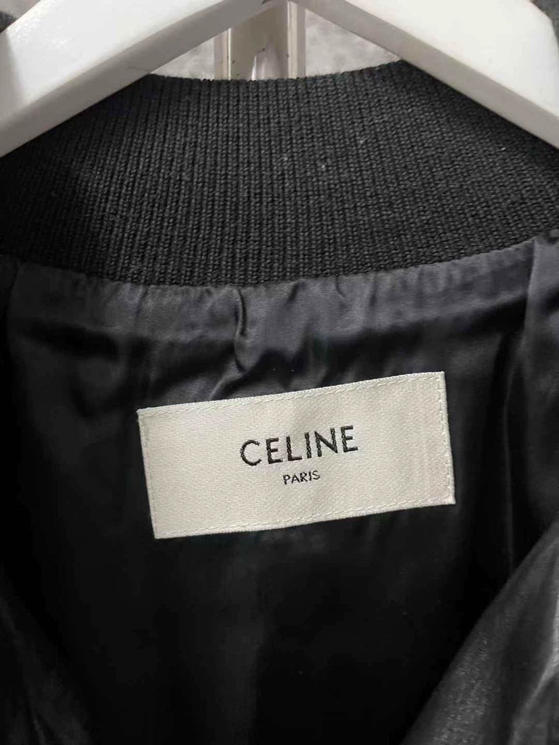 Celine Leather Bomber Jacket-yf