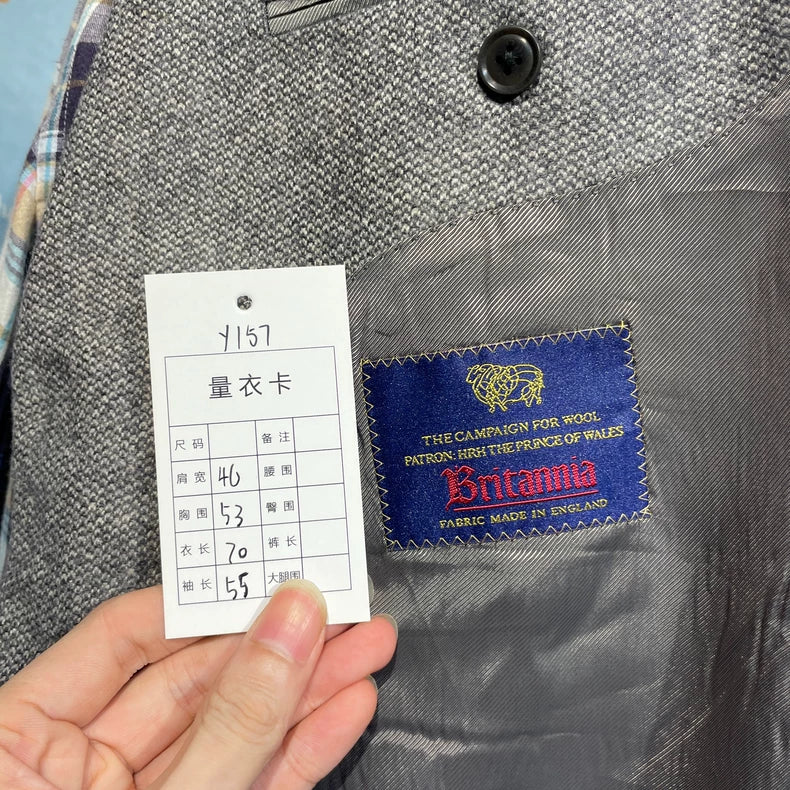 Vintage Wool Suit Jacket for Men