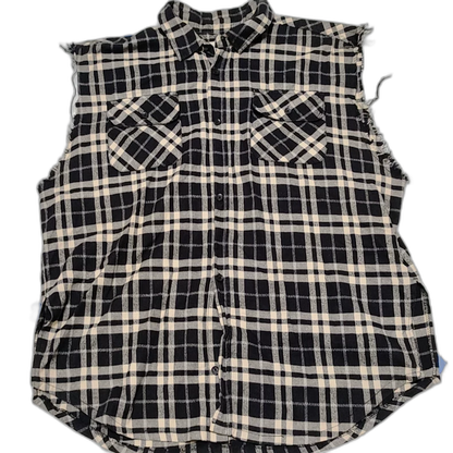 Black and White Sleeveless Shirt