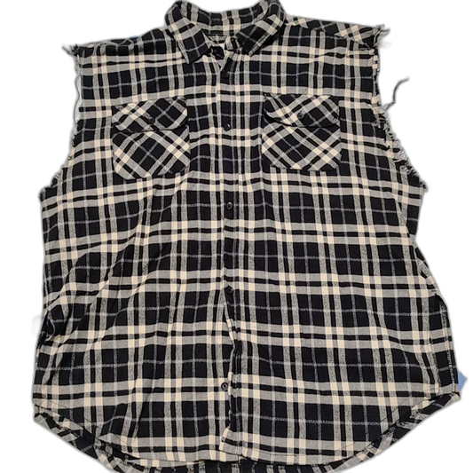 Black and White Sleeveless Shirt