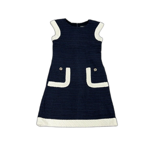 Chanel Classic Tweed Dress in Blue White