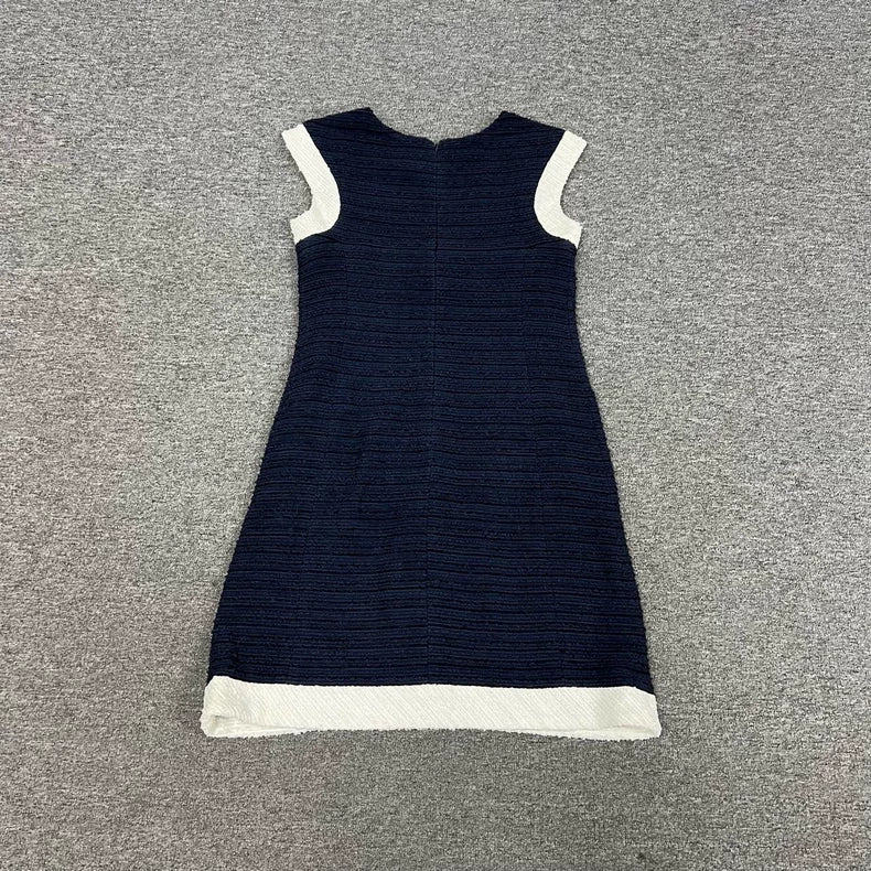 Chanel Classic Tweed Dress in Blue White