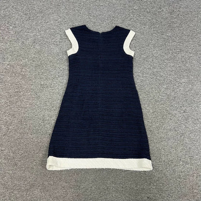 Chanel Classic Tweed Dress in Blue White