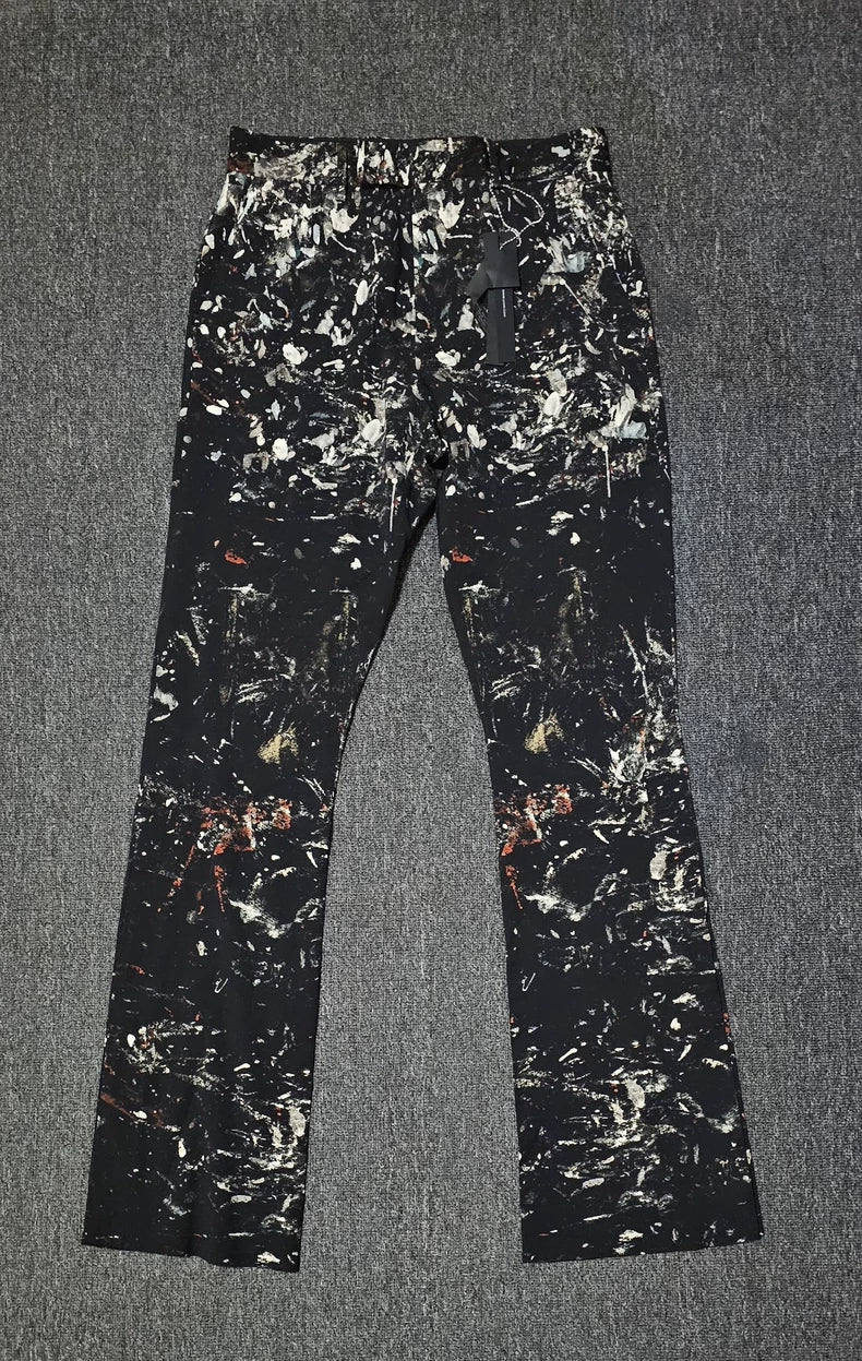 Amiri Graffiti Wool Wide-Leg Pants-yf