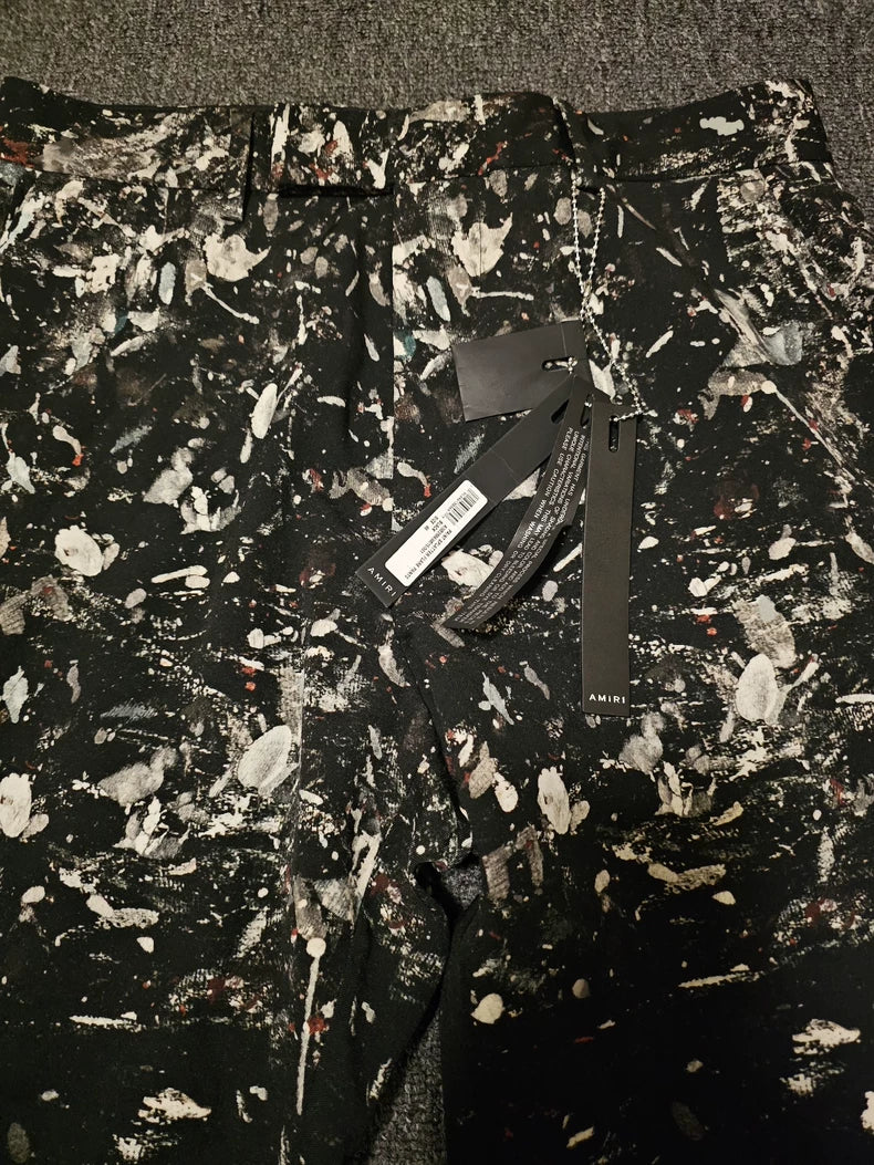 Amiri Graffiti Wool Wide-Leg Pants-yf