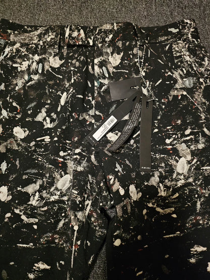 Amiri Graffiti Wool Wide-Leg Pants-yf