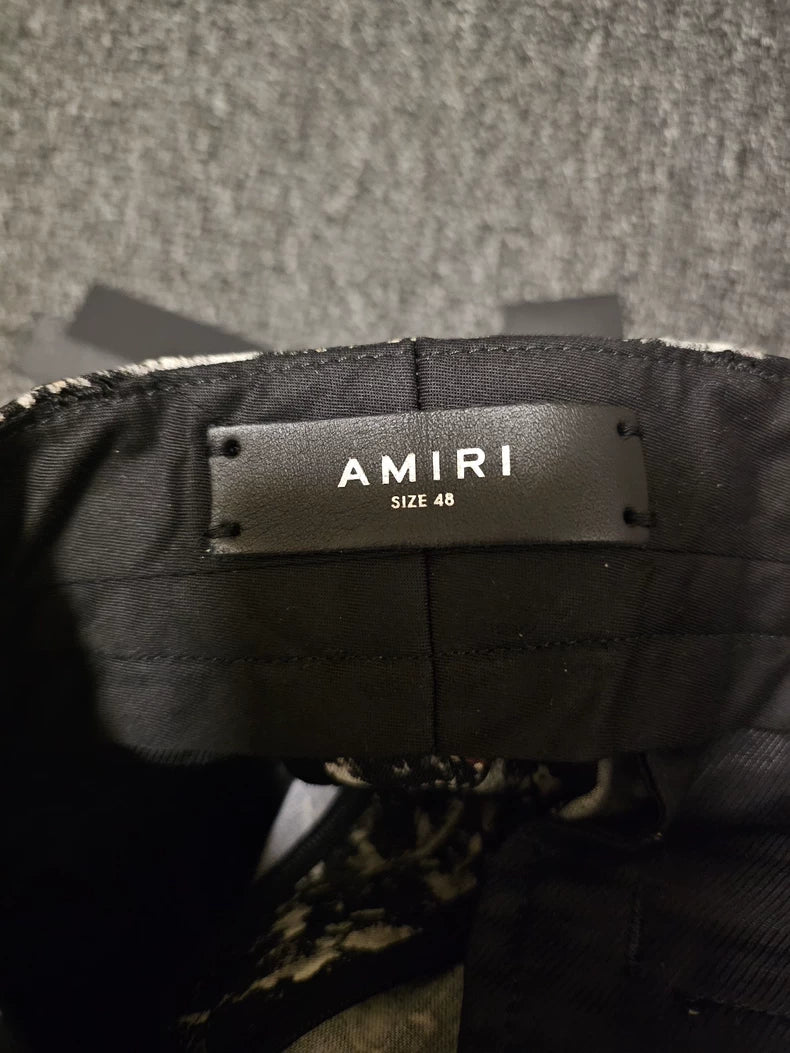 Amiri Graffiti Wool Wide-Leg Pants-yf