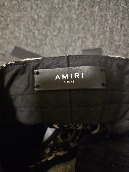 Amiri Graffiti Wool Wide-Leg Pants-yf