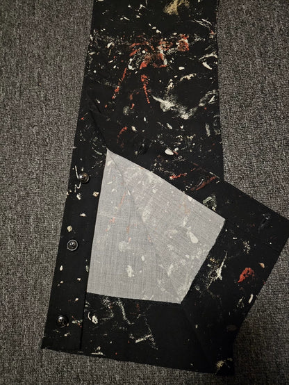 Amiri Graffiti Wool Wide-Leg Pants-yf