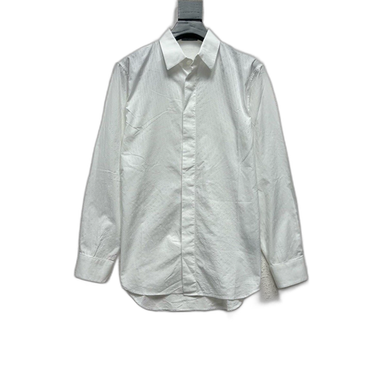 Dior White Logo Hidden Button Shirt Jacket
