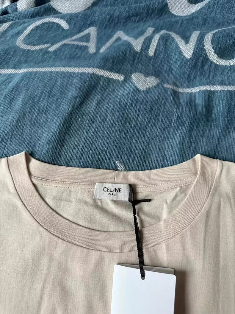 Celine Short Sleeve Cropped T-Shirt
