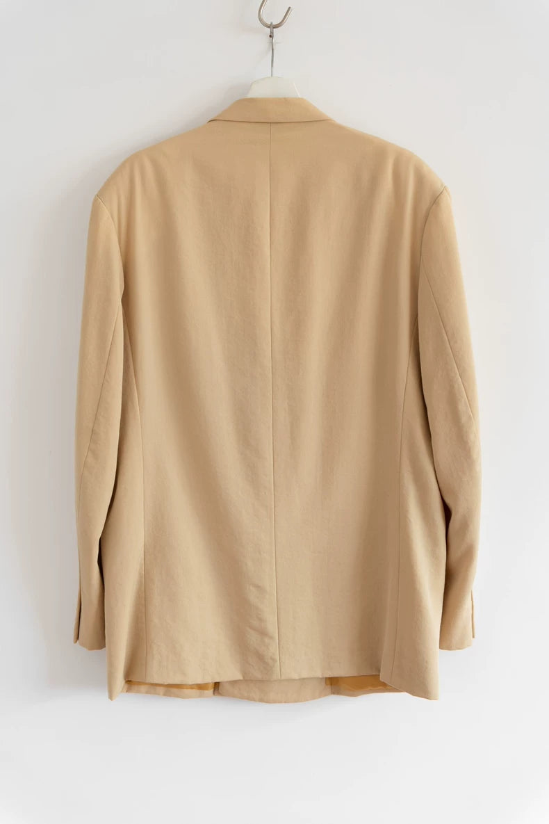 Minimalist Light Yellow Suit Jacket