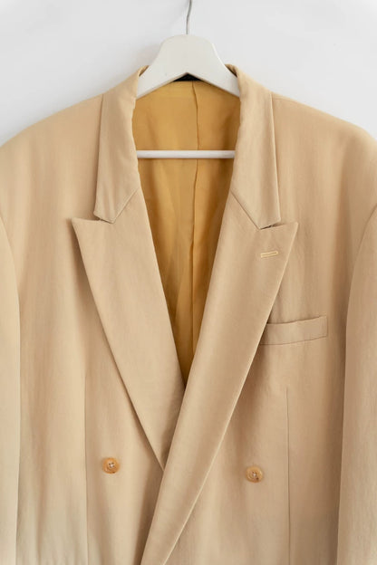 Minimalist Light Yellow Suit Jacket
