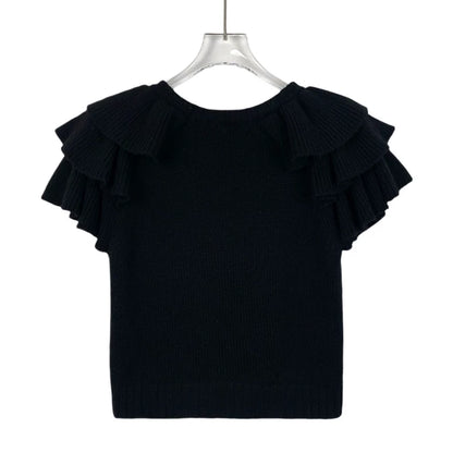 Dior Black Logo Knit Short Sleeve Top