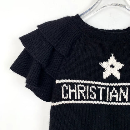 Dior Black Logo Knit Short Sleeve Top