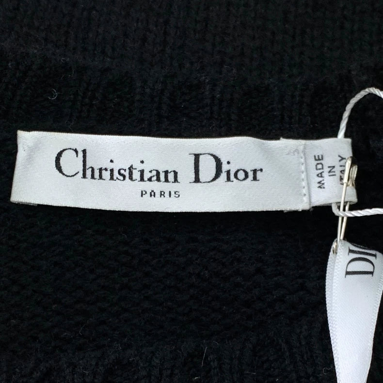 Dior Black Logo Knit Short Sleeve Top
