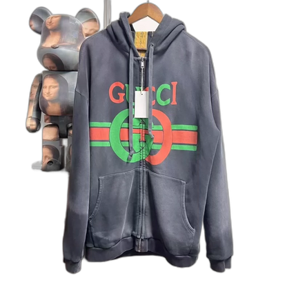 Vintage Gucci Distressed Hoodie Jacket