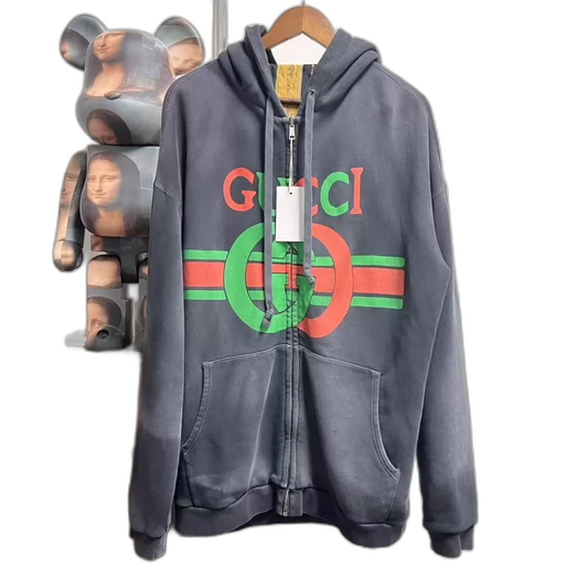 Vintage Gucci Distressed Hoodie Jacket