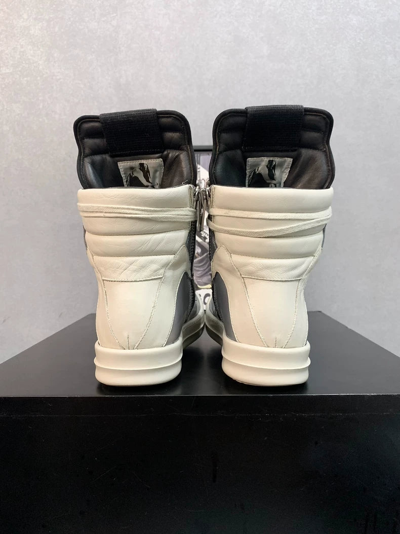 Rick Owens Silver Metallic High Top Sneakers-yf