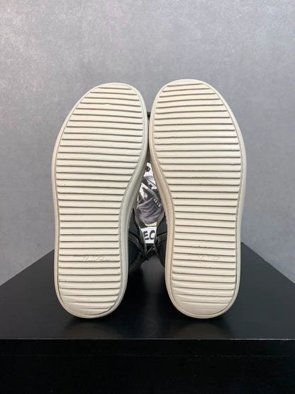 Rick Owens Silver Metallic High Top Sneakers-yf